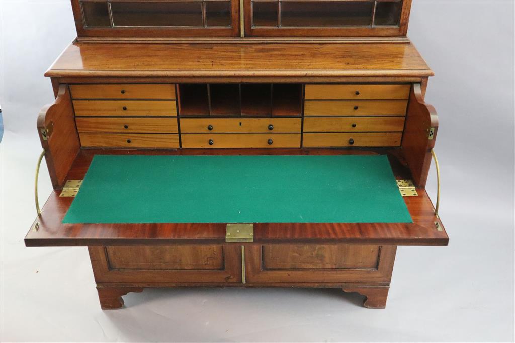 A late George III mahogany secretaire bookcase W. 3ft 9in. H. 7ft 5in. D. 1ft 9.5in.